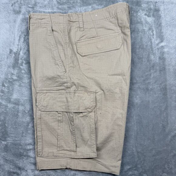 CSG Cargo Shorts Mens 40 Khaki Ripstop Flat Front Drawstring Pockets Outdoor - Picture 3 of 6